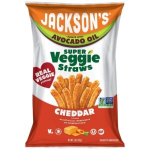 Jackson's Avocado Oil Super Veggie Straws Cheddar 5oz 12ct
